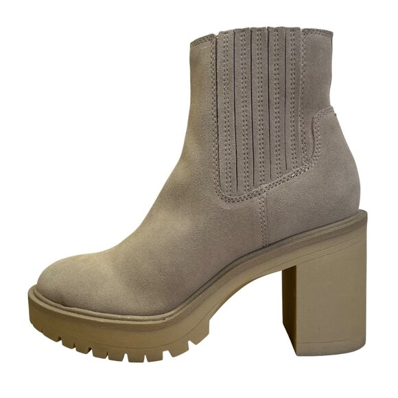Vita Women’s Taupe Leather Chunky Heel Caster H20 Boots Size 8 - New - Picture 3 of 10